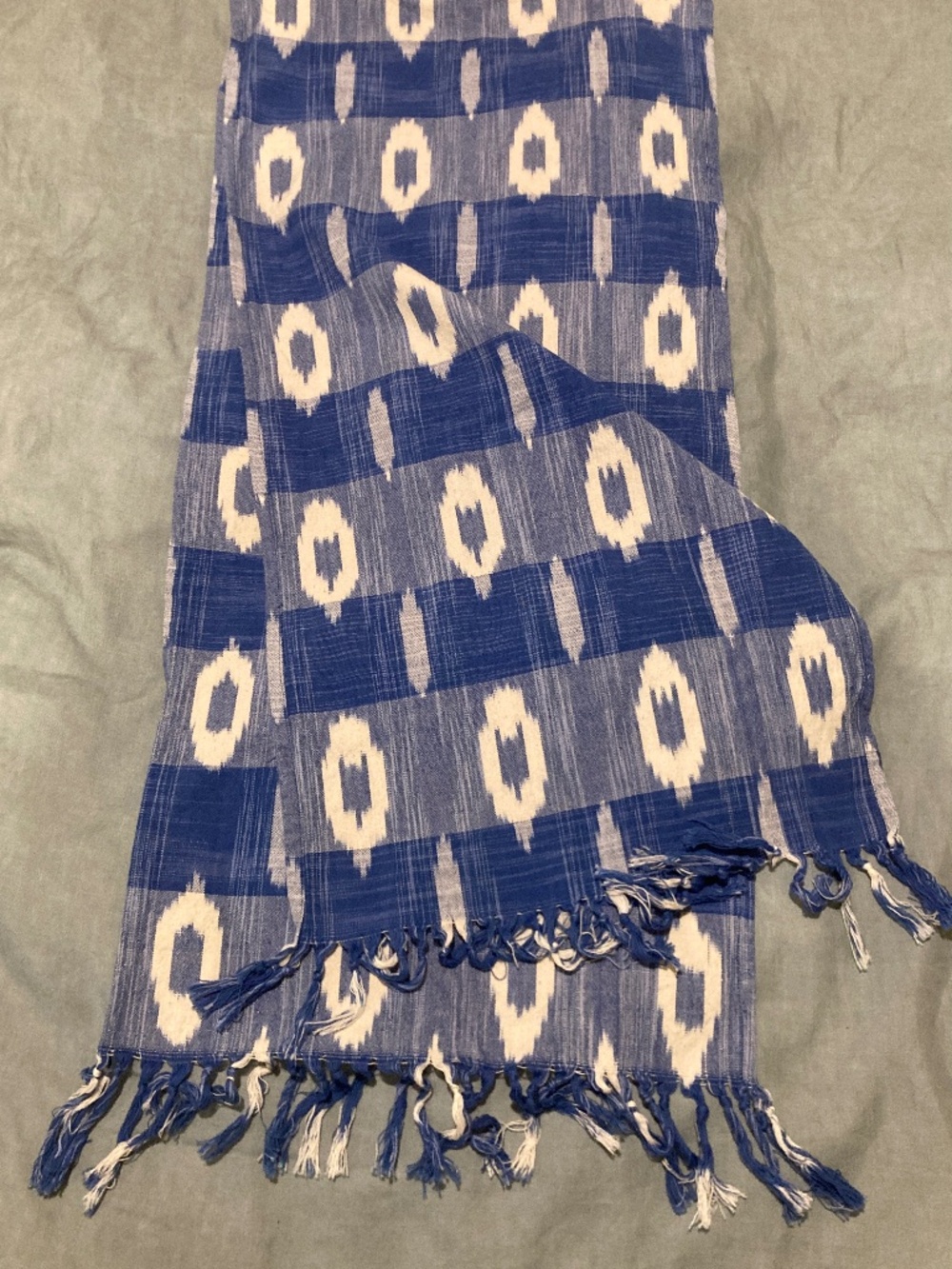 Handwoven 100% Cotton Ikat Table Runner.